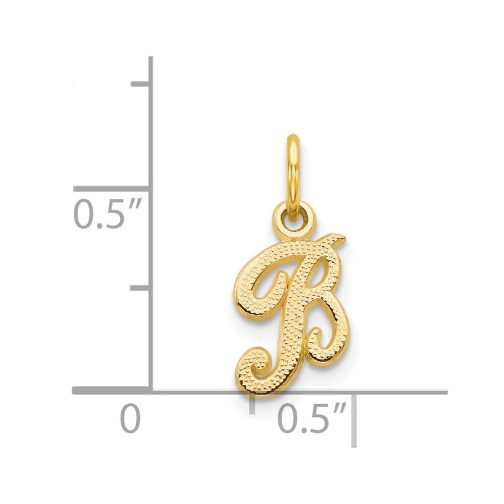 14k Yellow Gold Script Letter B Initial Charm - image 3